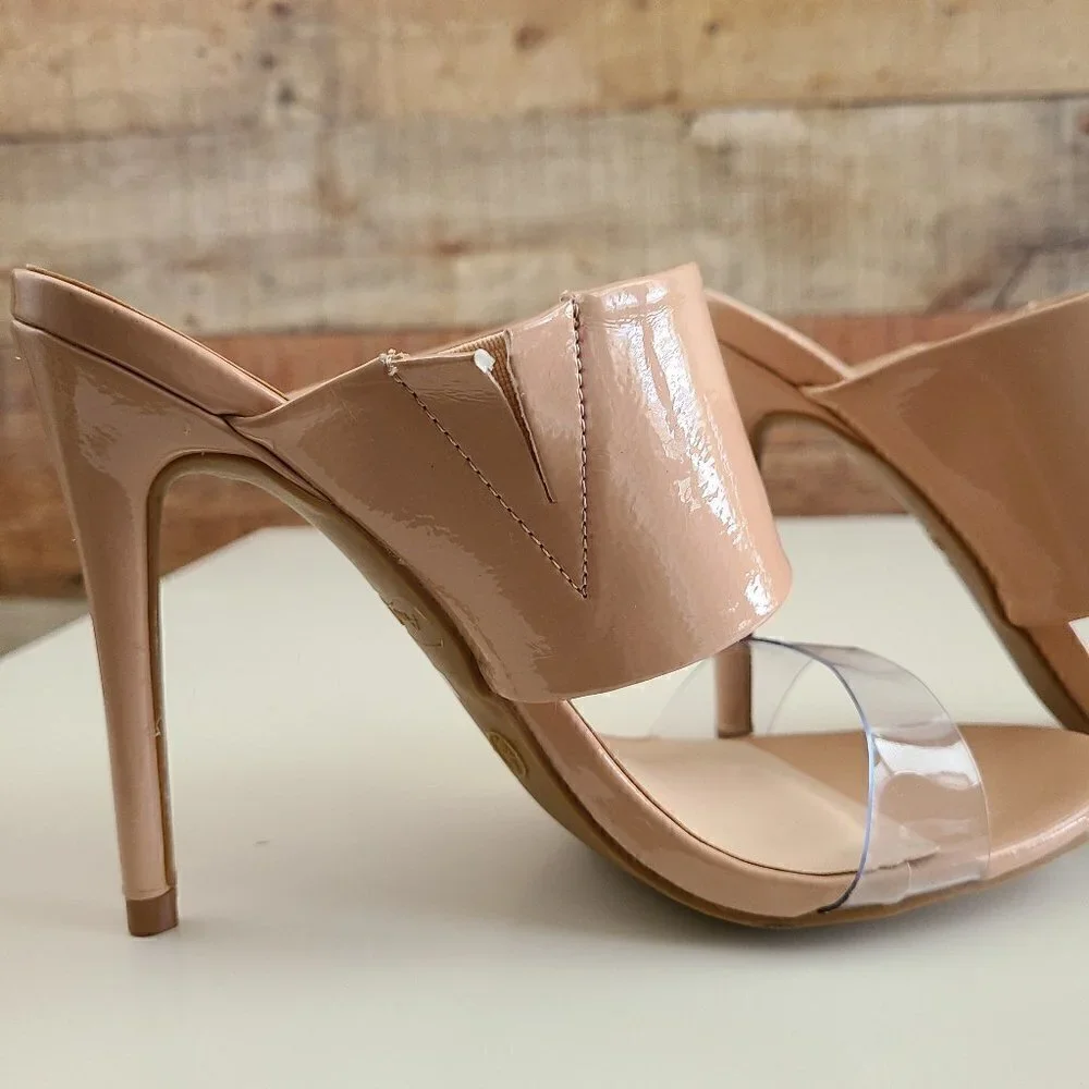 ANNE MICHELLE SLIP-ON MULE HEEL SANDAL SIZE 6